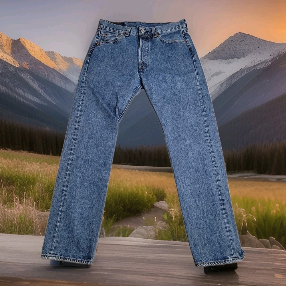 👖Levi's 501XX Jeans Mens 29x30 (fits same) Medium Stonewash Blue Button Fly
